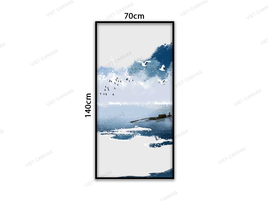 Tranh Con Đò Trở Về Trong Chiều Đông Mát Mẻ - VC246