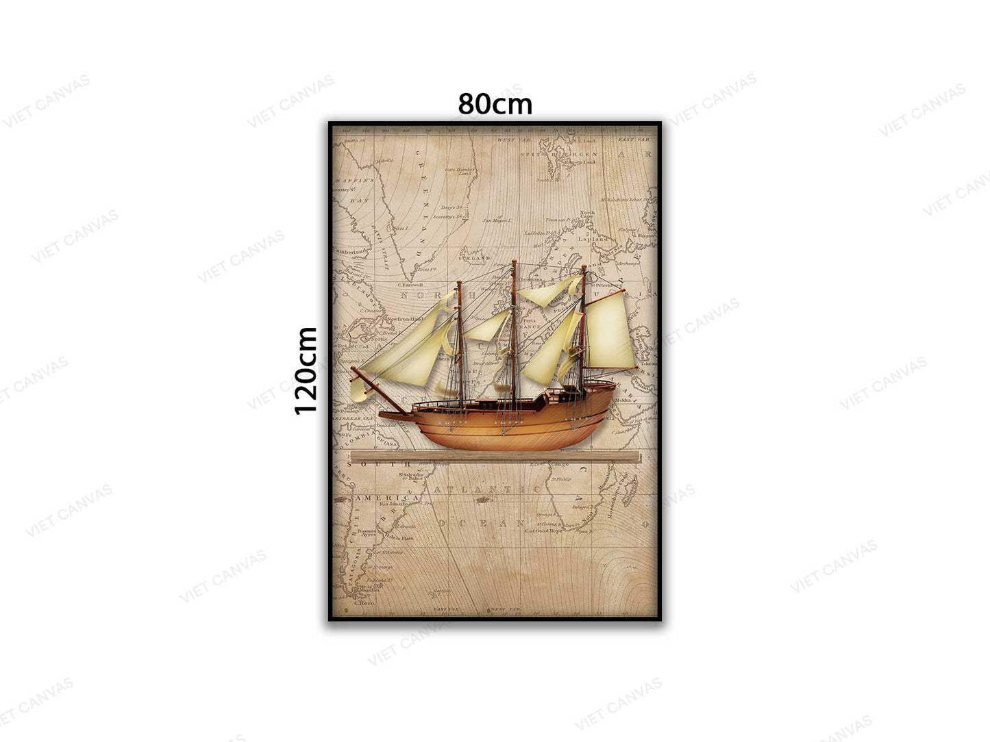 Tranh Chiếc Thuyền Trên Tấm Bản Đồ - VC436