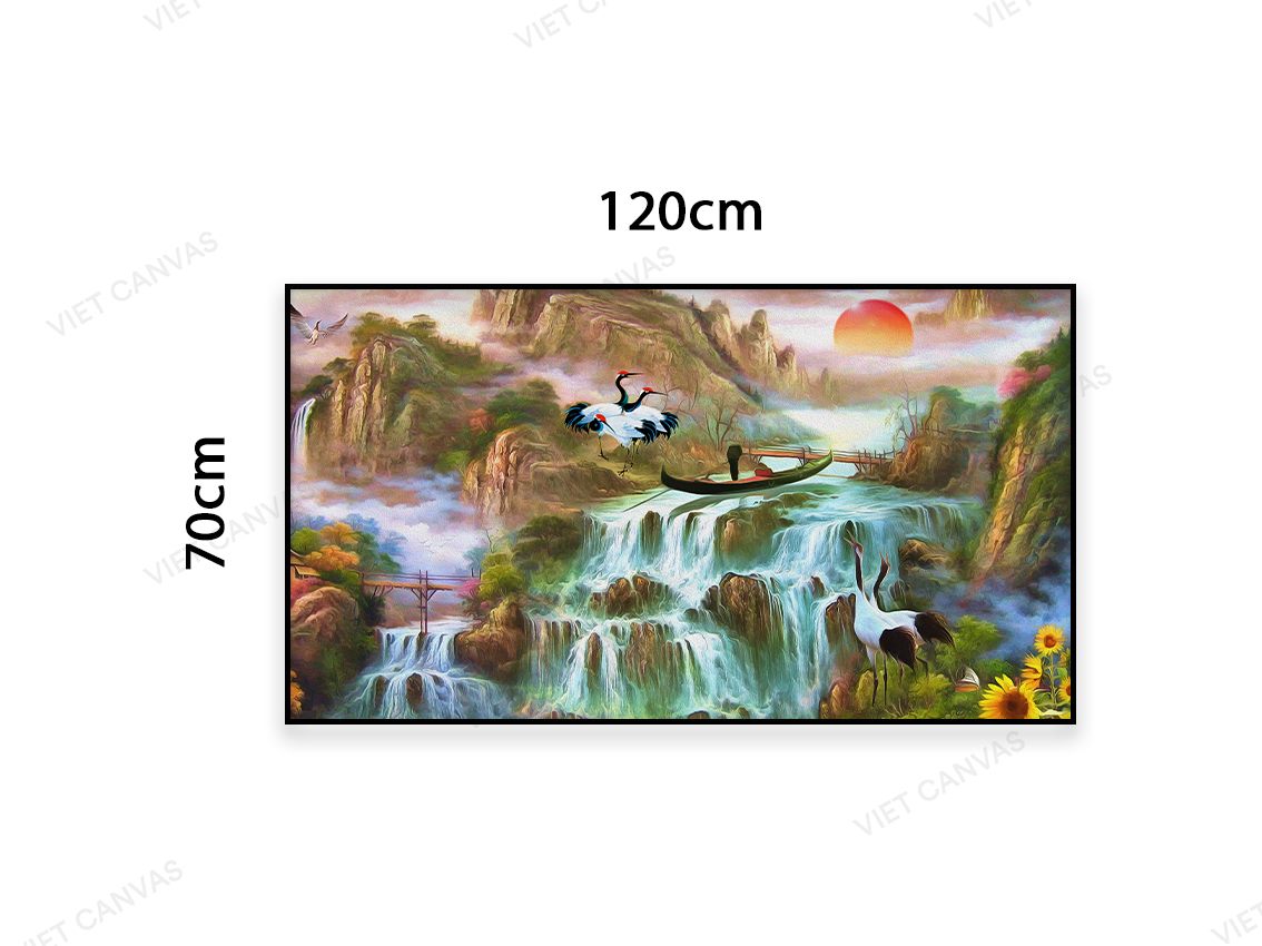Tranh Chim Hạc Giữa Hoàng Hôn - VC155