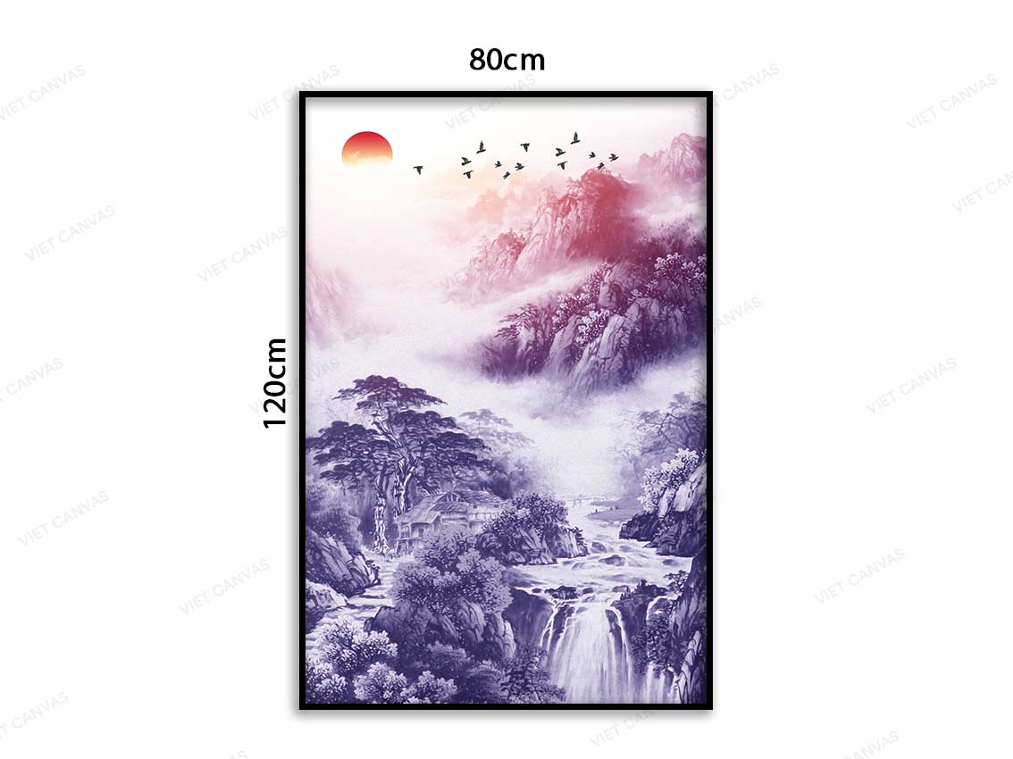Tranh Thác Nước Trong Chiều Tím Mộng Mơ - VC268