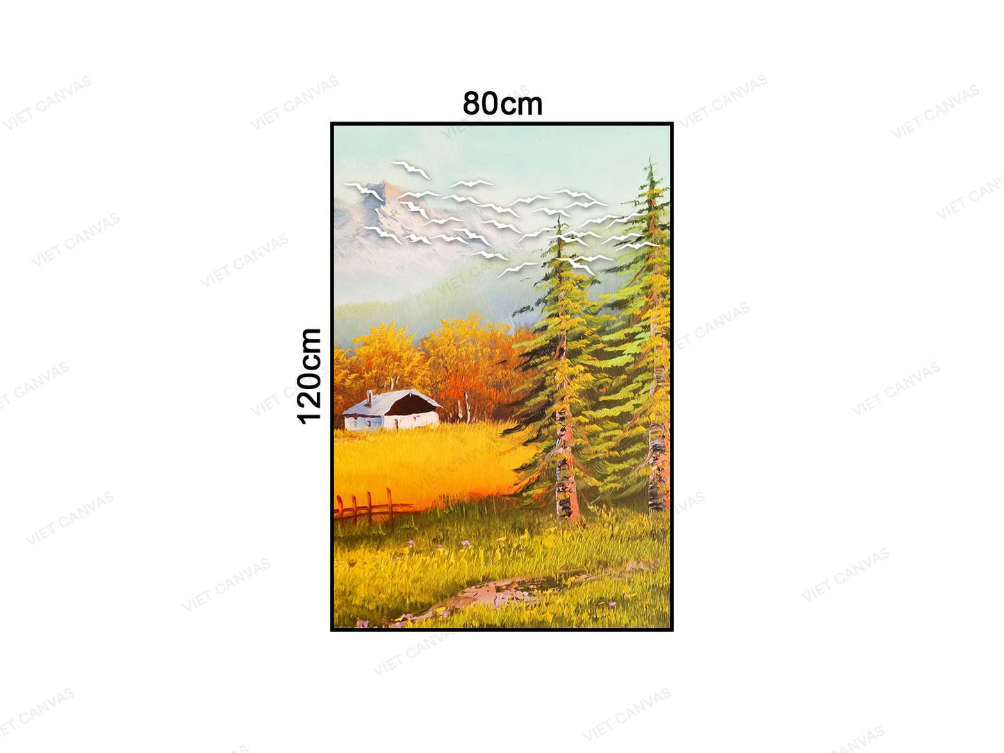 Tranh Ngôi Nhà Giữa Cánh Đồng Vàng Ươm - VC427