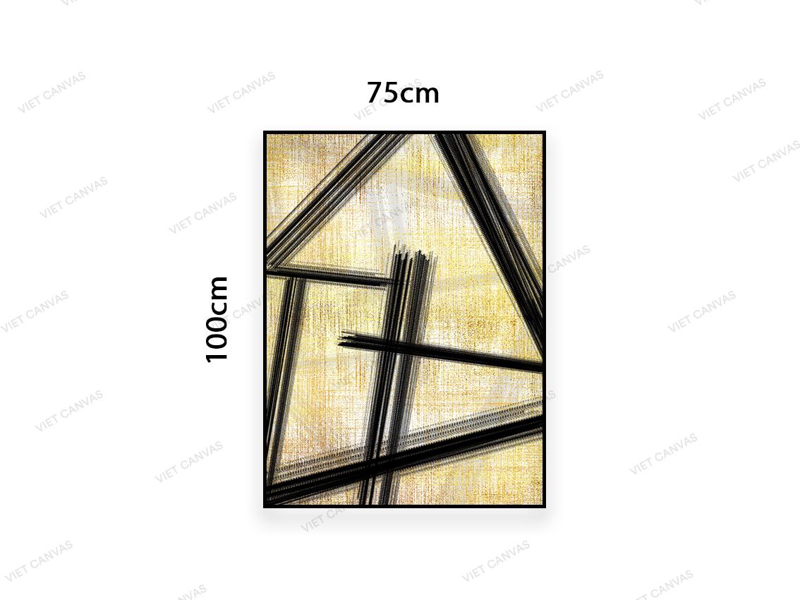 Tranh Trừu Tượng Màu Vàng Và Đen- VB606