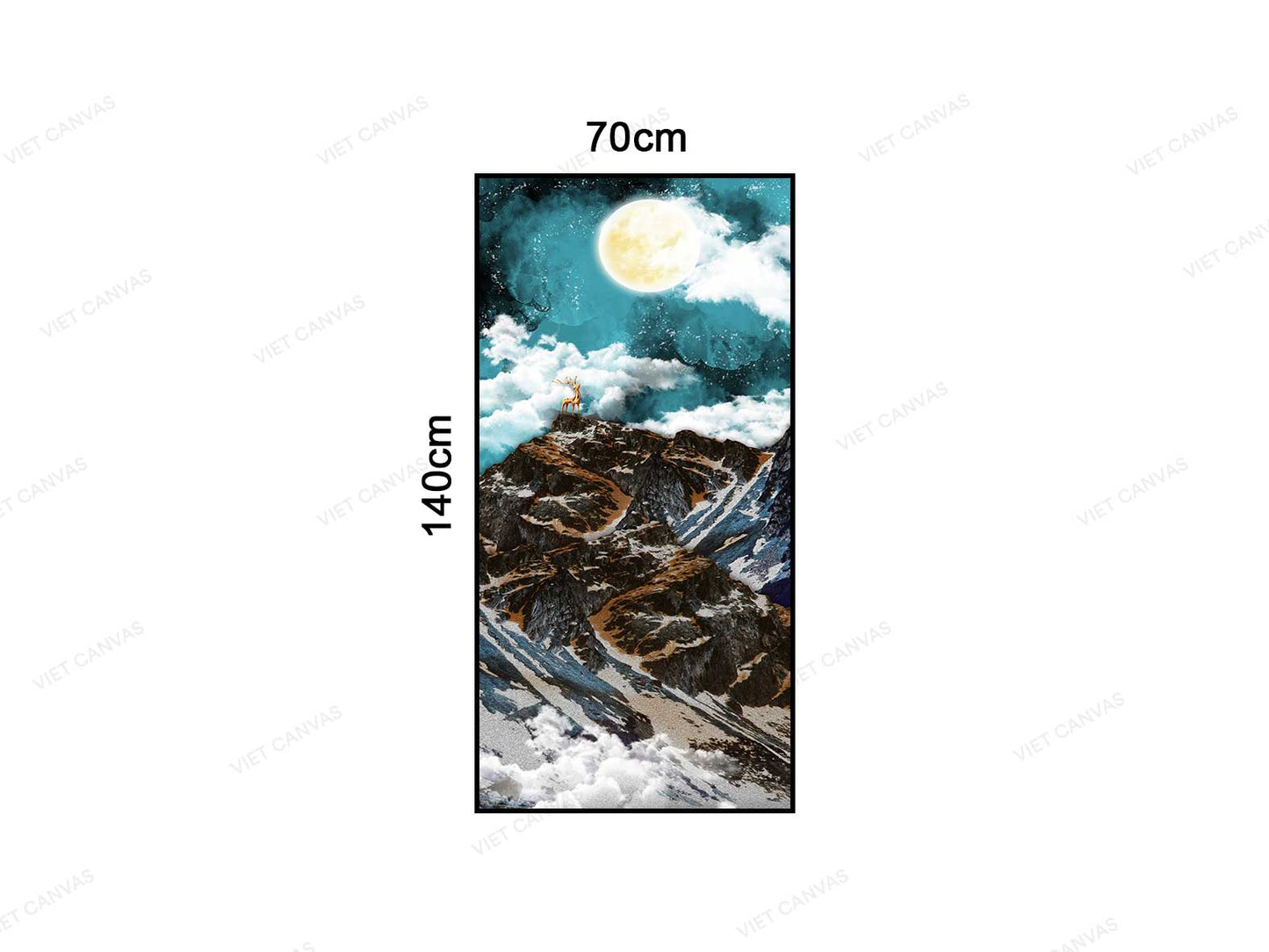 Tranh Hươu Trên Ngọn Đồi Giữa Đêm - VC576