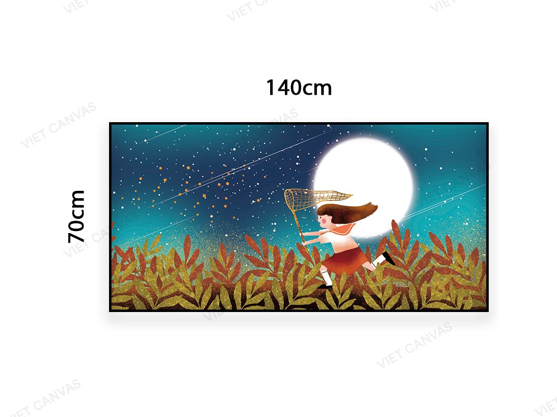 Tranh Bé Gái Đuổi Hoa Bắt Bướm - VC042