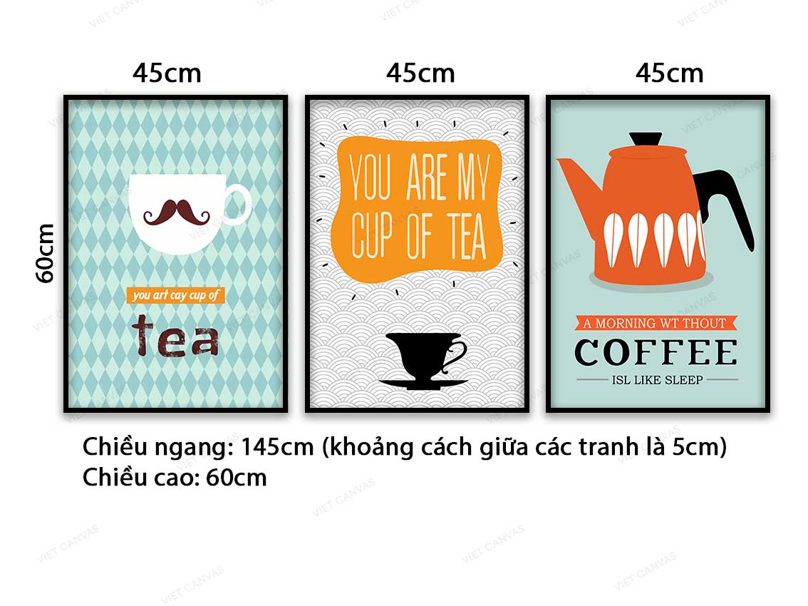 Bộ 3 Tranh Tách Trà - VC067