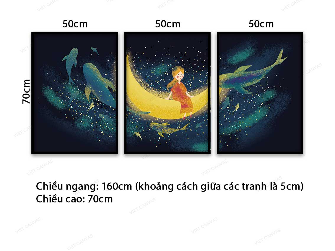 Bộ 3 Tranh Nấc Thang Lên Cung Trăng - VB778