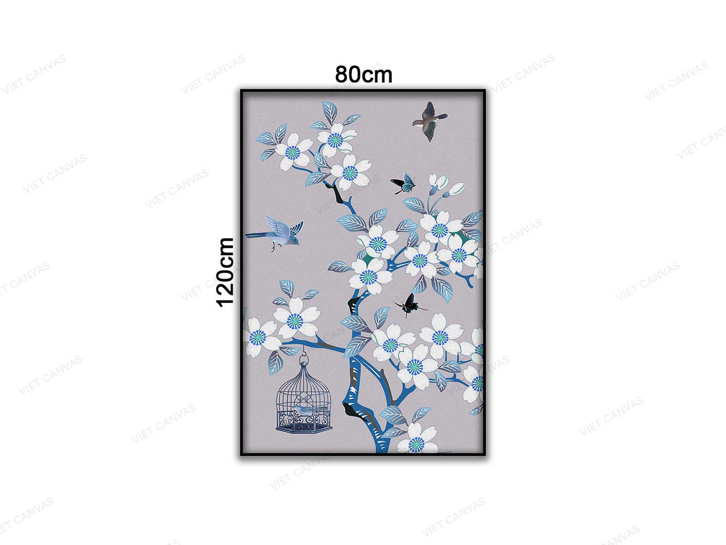 Tranh Lồng Chim Treo Trên Cây Hoa Trắng - VC432