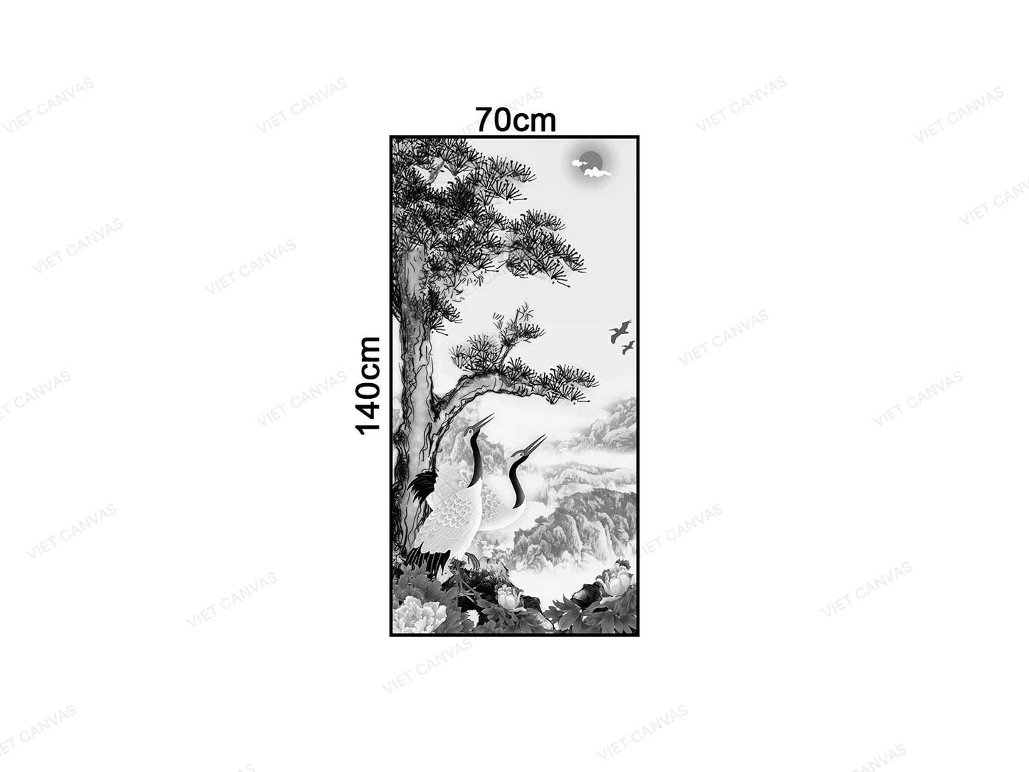 Tranh Đôi Hạc Dưới Tháp Tùng - VC472