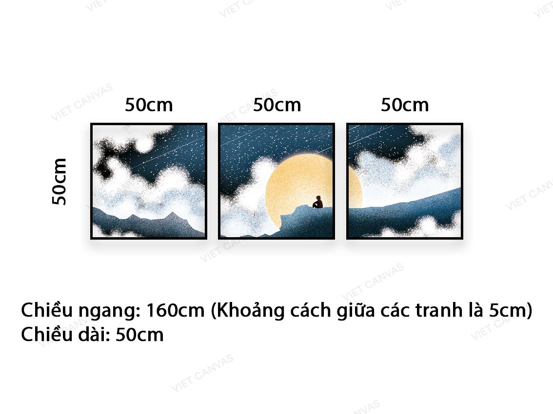 Bộ 3 Tranh Tâm Sự Cùng Ông Trăng - VC045