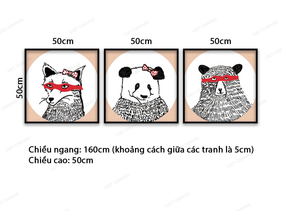 Bộ 3 Tranh Cáo Và Gấu - VB736