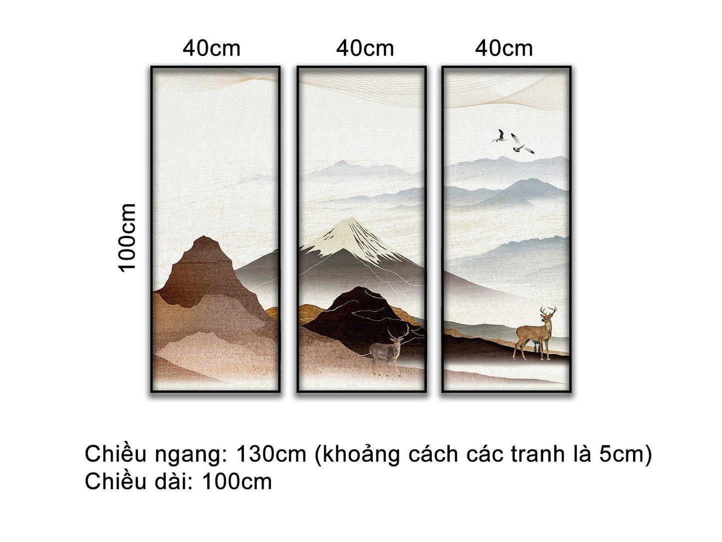 Bộ 3 Tranh Hươu Trong Rừng - VB064