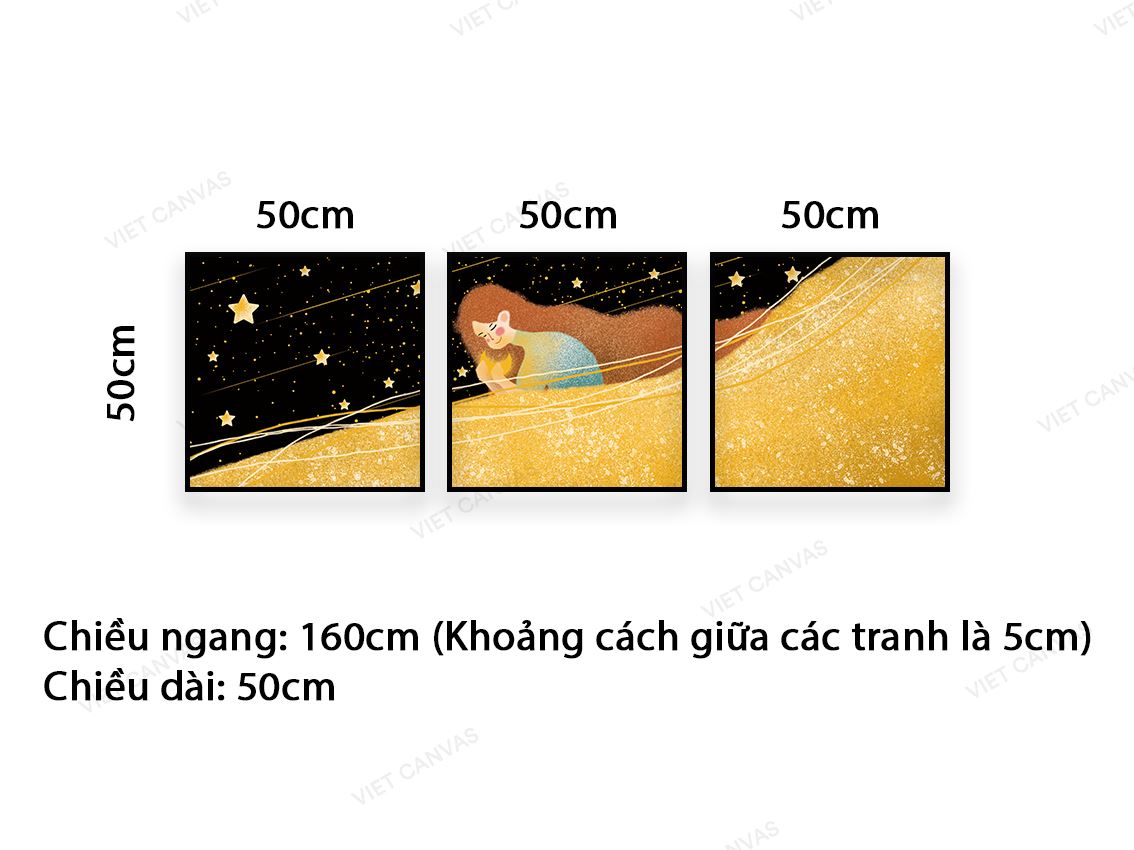 Bộ 3 Tranh Trăng, Sao và Em - VC048