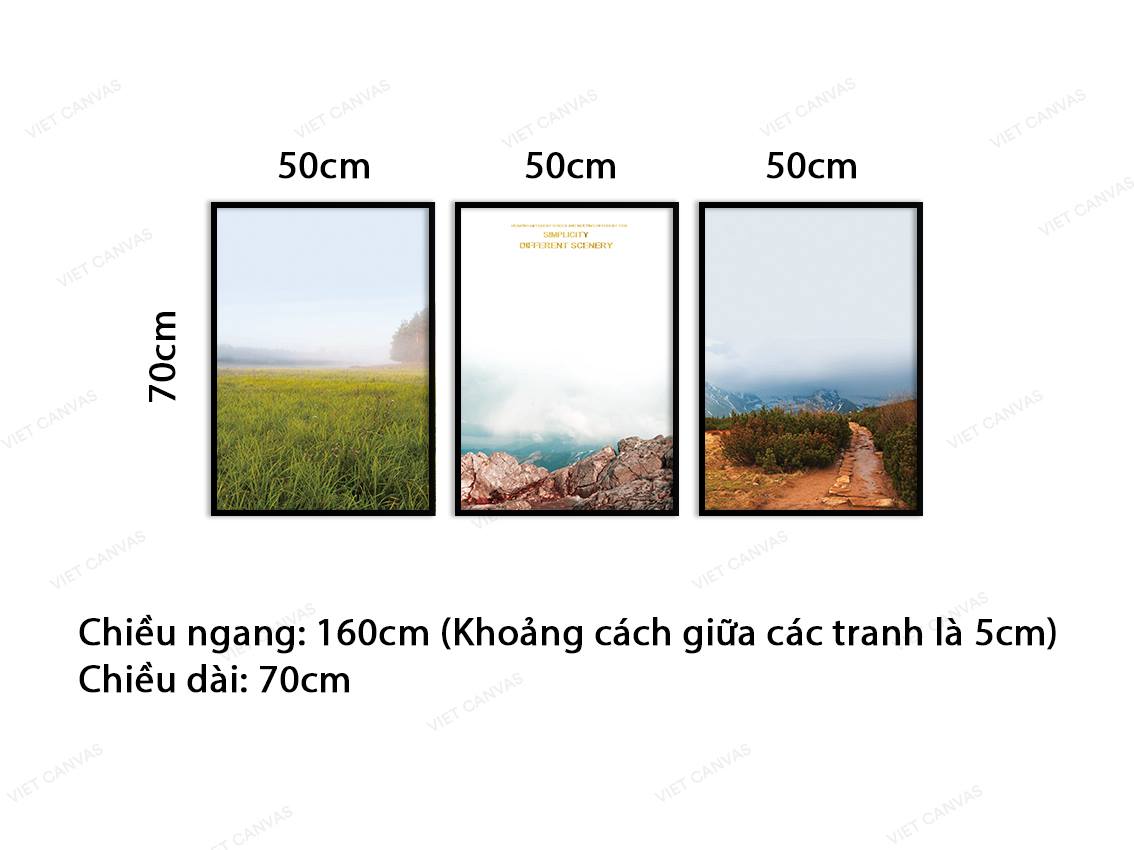 Bộ 3 Tranh Thiên Nhiên Núi Sông - VB261