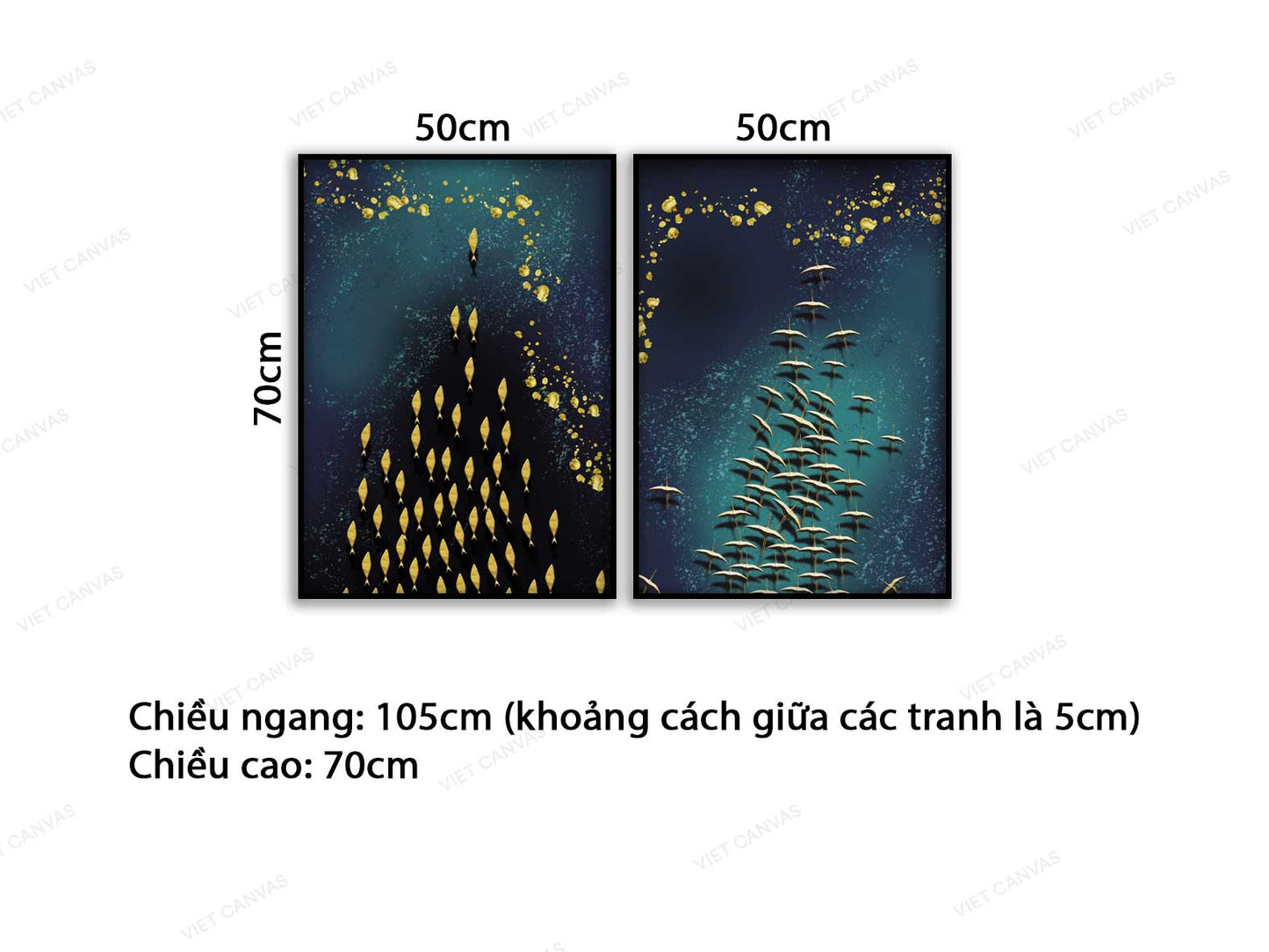 Bộ 2 Tranh Đàn Cá Bơi Lội - VB220