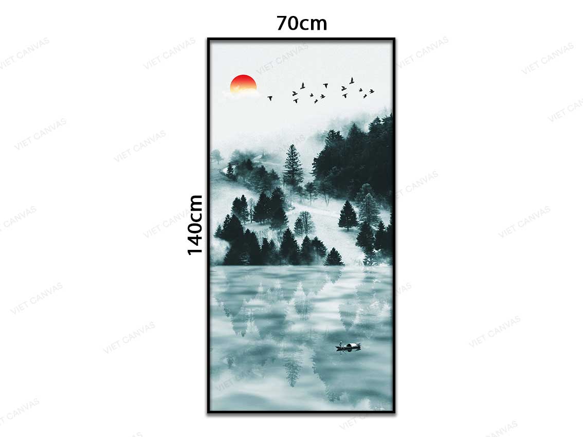 Tranh Buổi Sáng Sương Mù Trên Đỉnh Núi - VC241