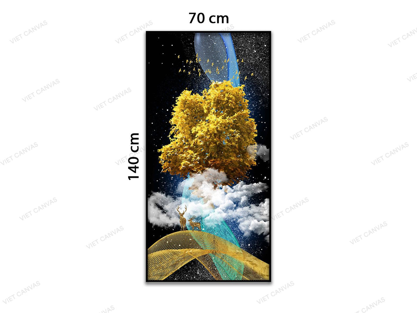 Tranh Hươu Dưới Tán Cây Vàng - VB892