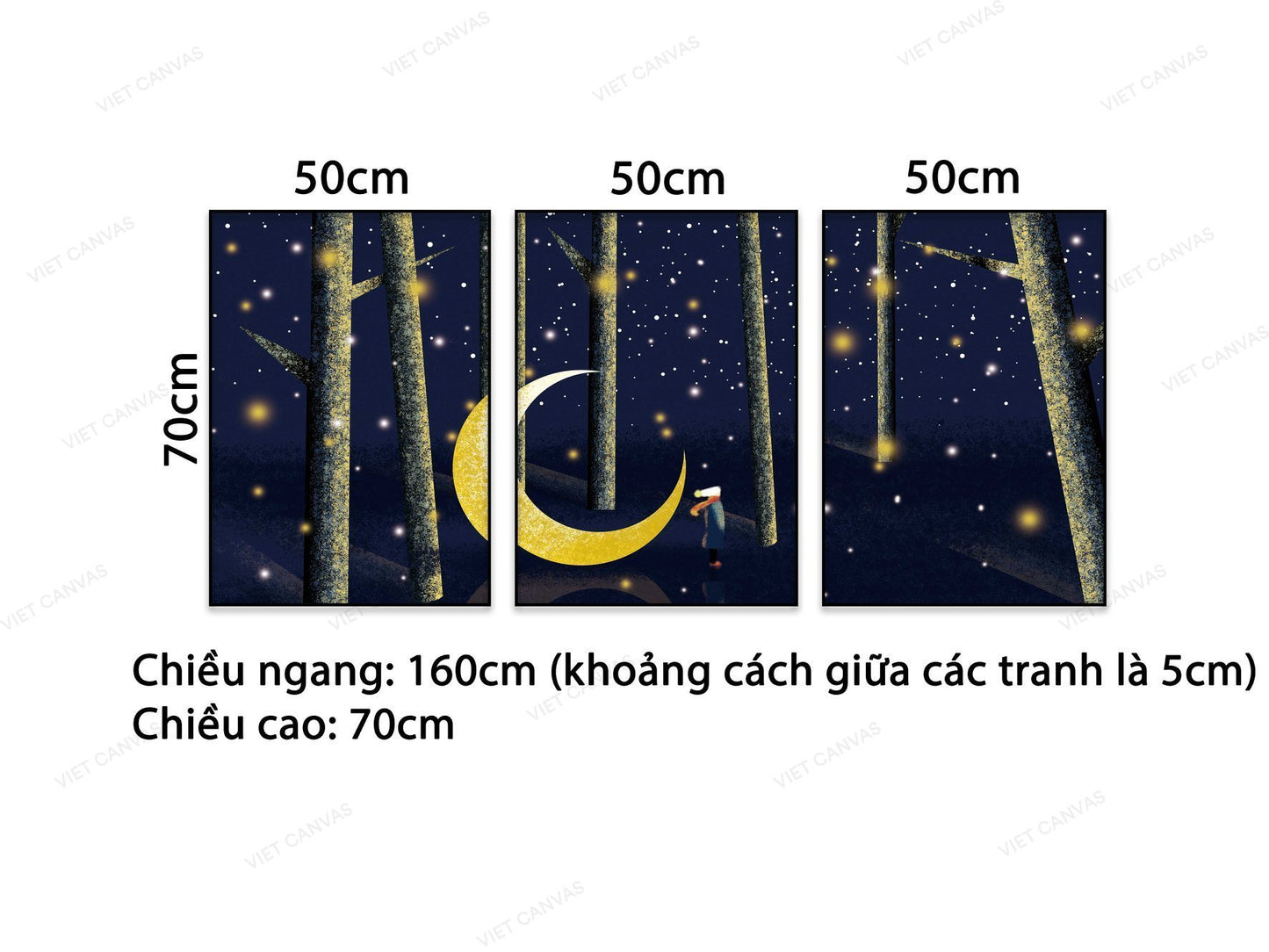 Bộ 3 Tranh Những Hạt Tuyết Rơi Và Trăng - VB854
