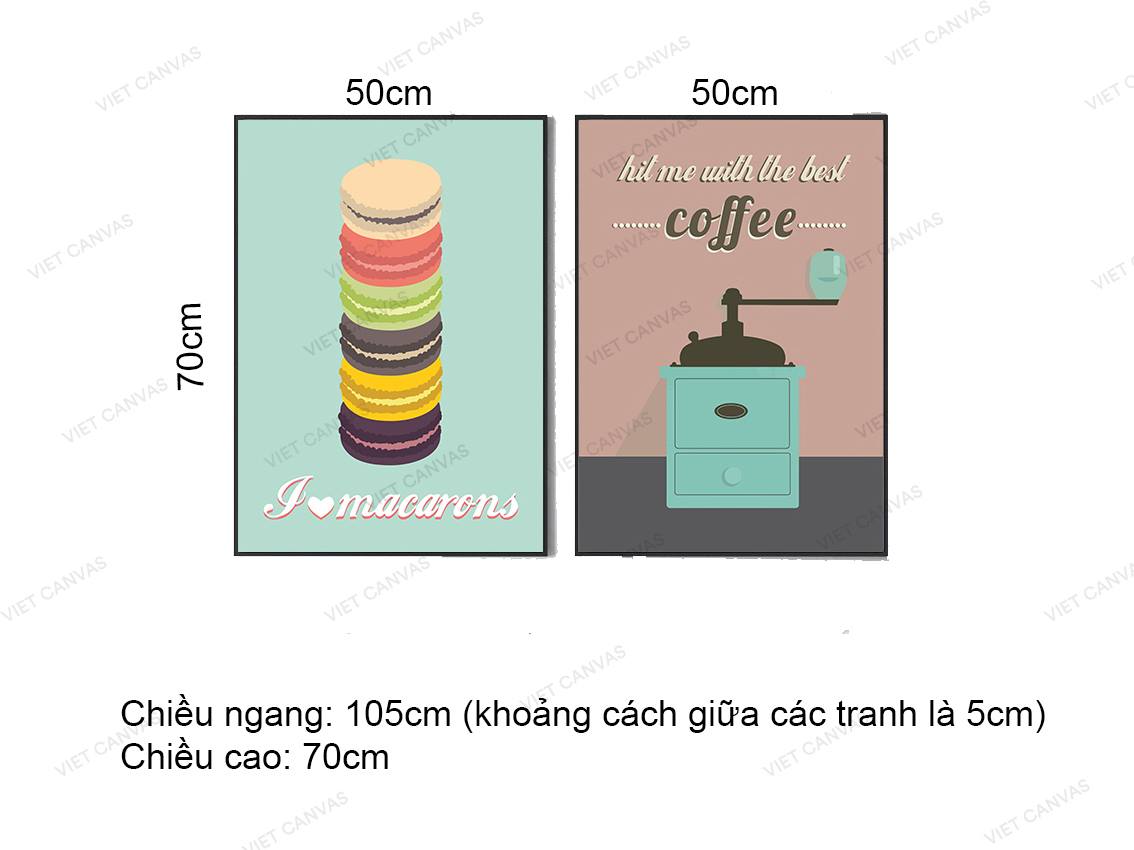 Bộ 2 Tranh Bánh Ngọt Và Máy Xay Cà Phê - VZ152.2