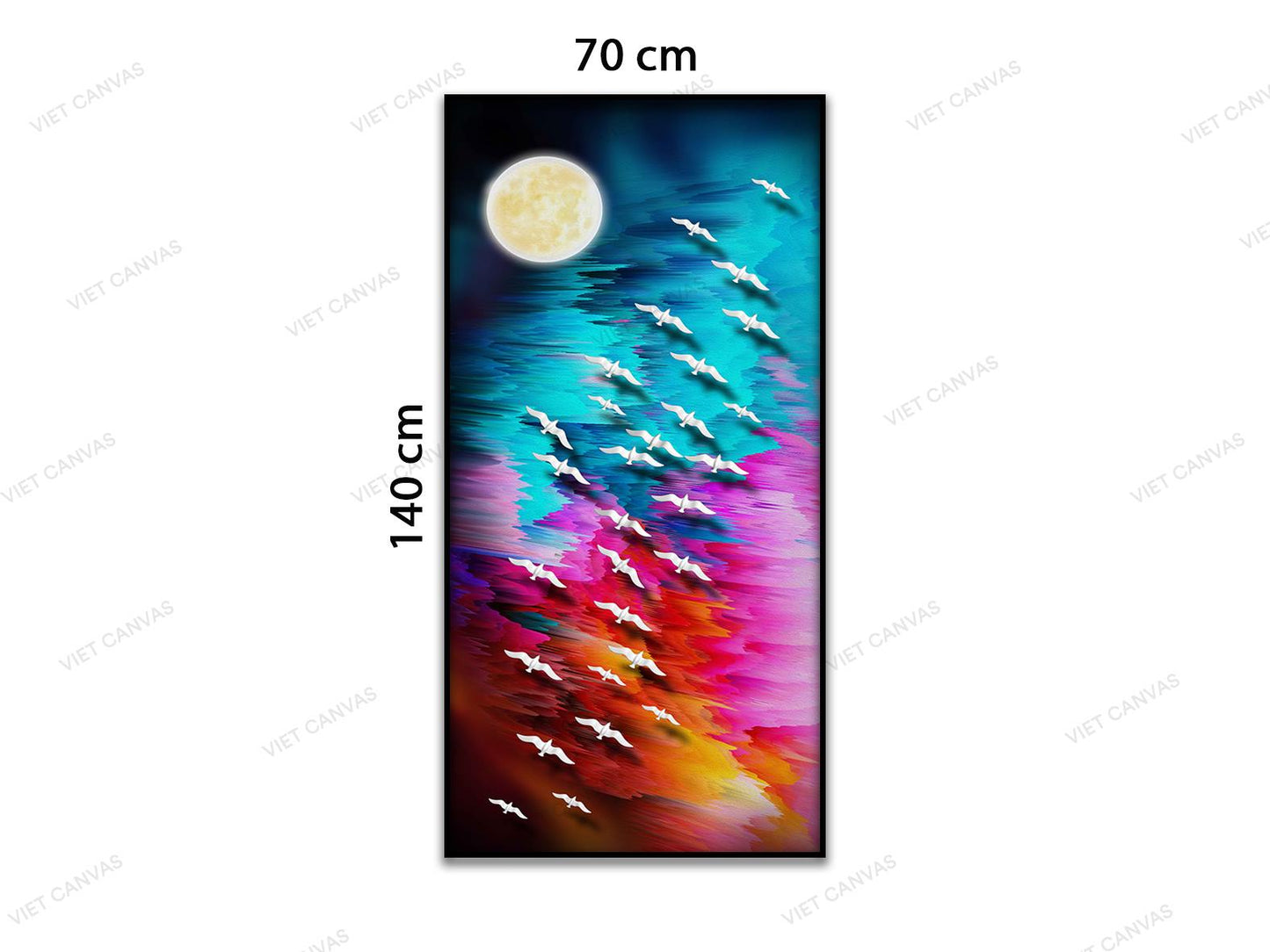Tranh Đàn Chim Bay Dưới Ánh Trăng - VB896