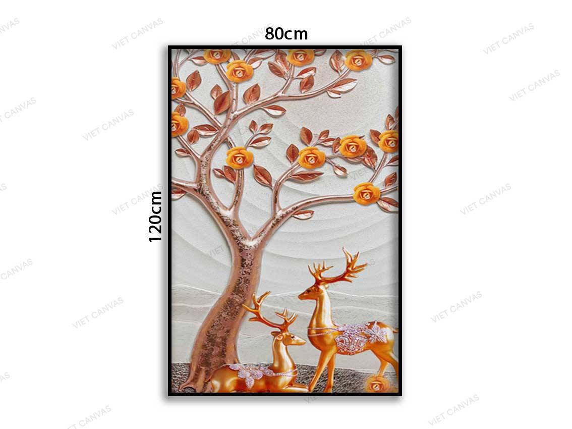 Tranh Đôi Nai Vàng Dưới Gốc Cây - VC736