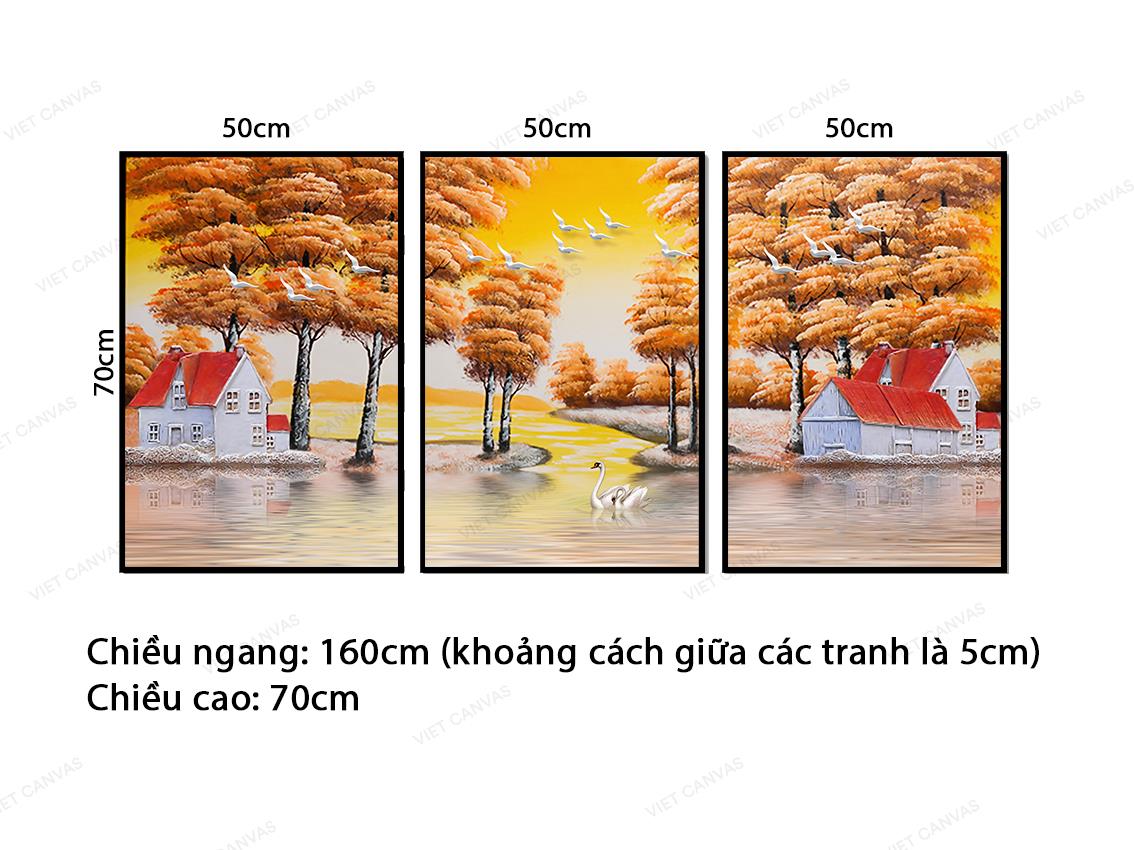 Bộ 3 Tranh Cuộc Sống Bình Yên Ngày Thu - VZ493.1