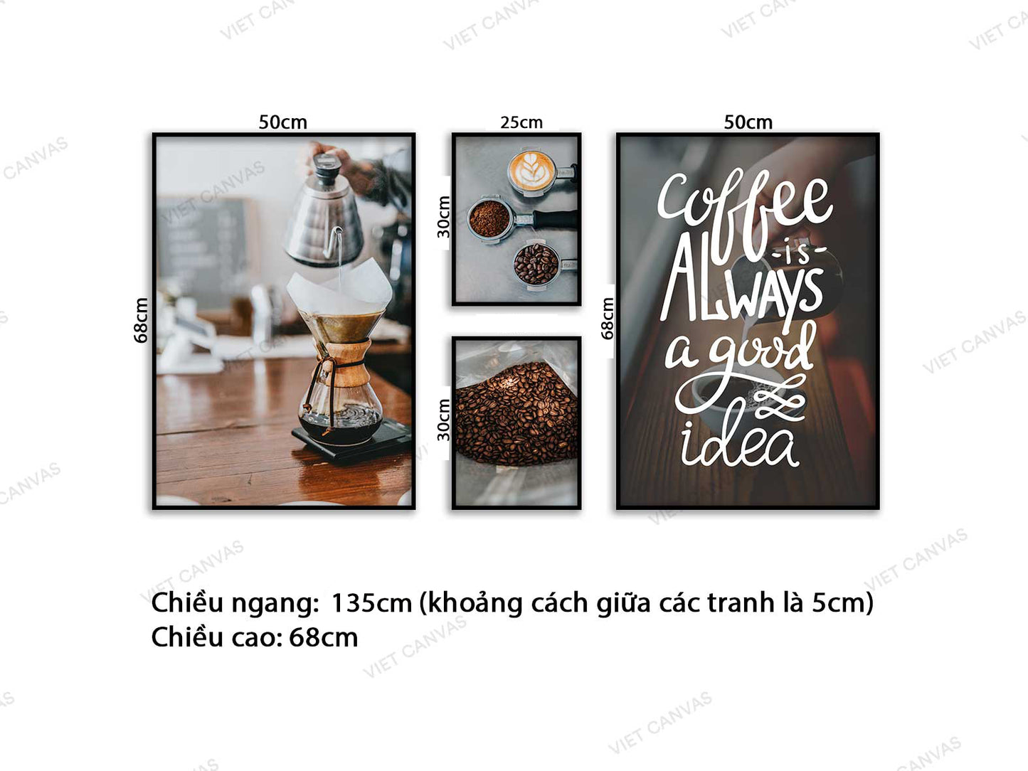 Bộ 4 Tranh Về Cà Phê - VD161