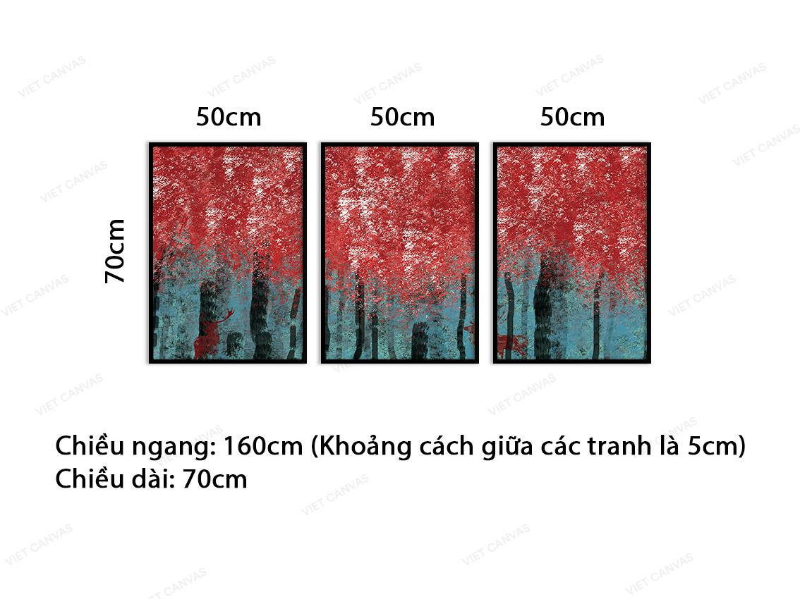 Bộ 3 Tranh Trừu Tượng Đỏ - VC862