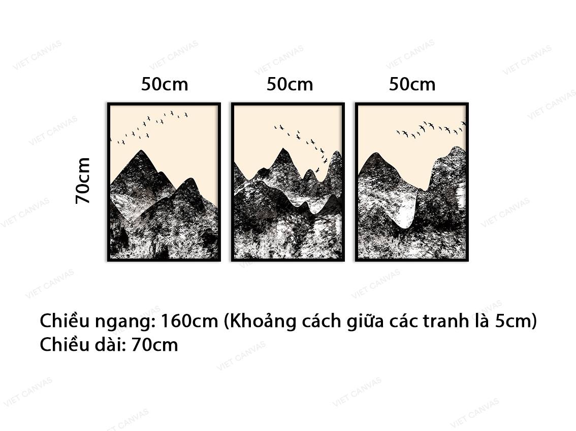 Bộ 3 Tranh Thiên Nhiên Trắng Đen - VC863