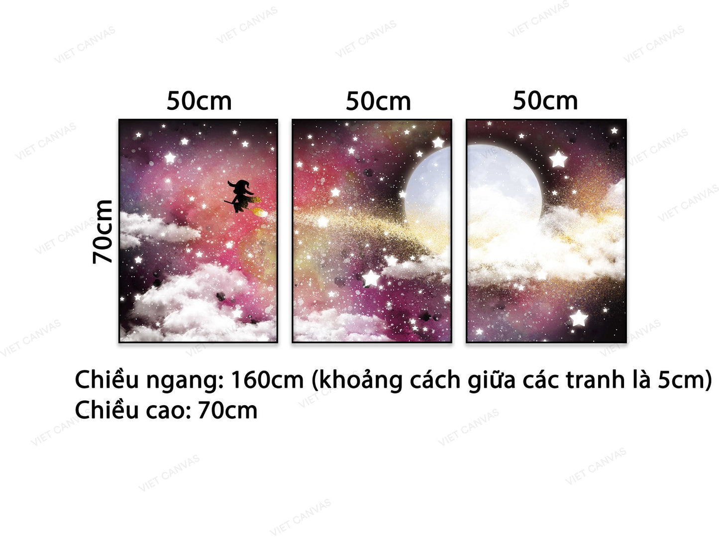 Bộ 3 Tranh Tinh Túy Của Màn Đêm - VB850