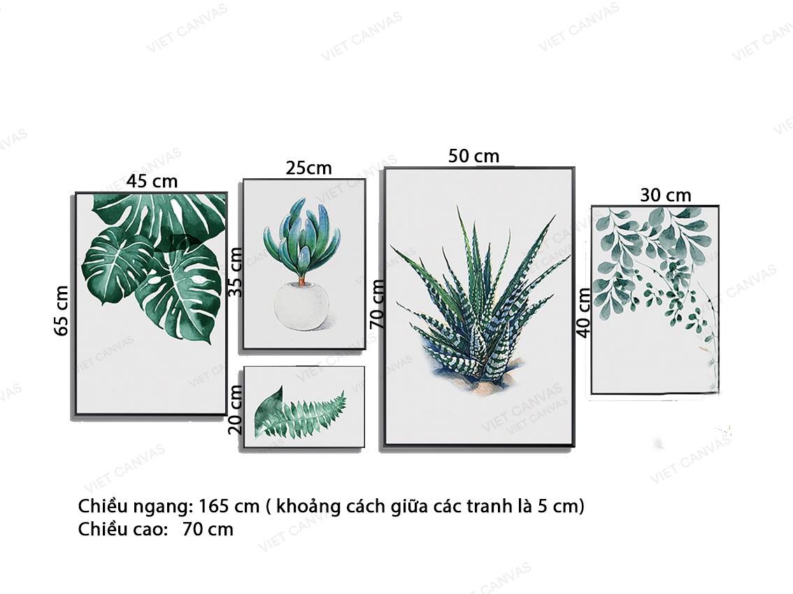 Bộ 5 Tranh Màu Xanh Của Cây - VZ002.1
