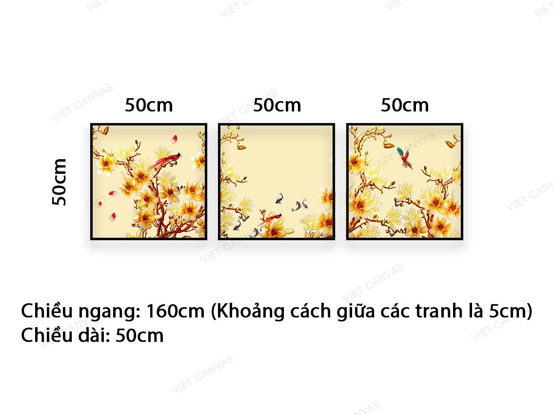 Bộ 3 Tranh Sắc Hoa Ngày Xuân - VC934