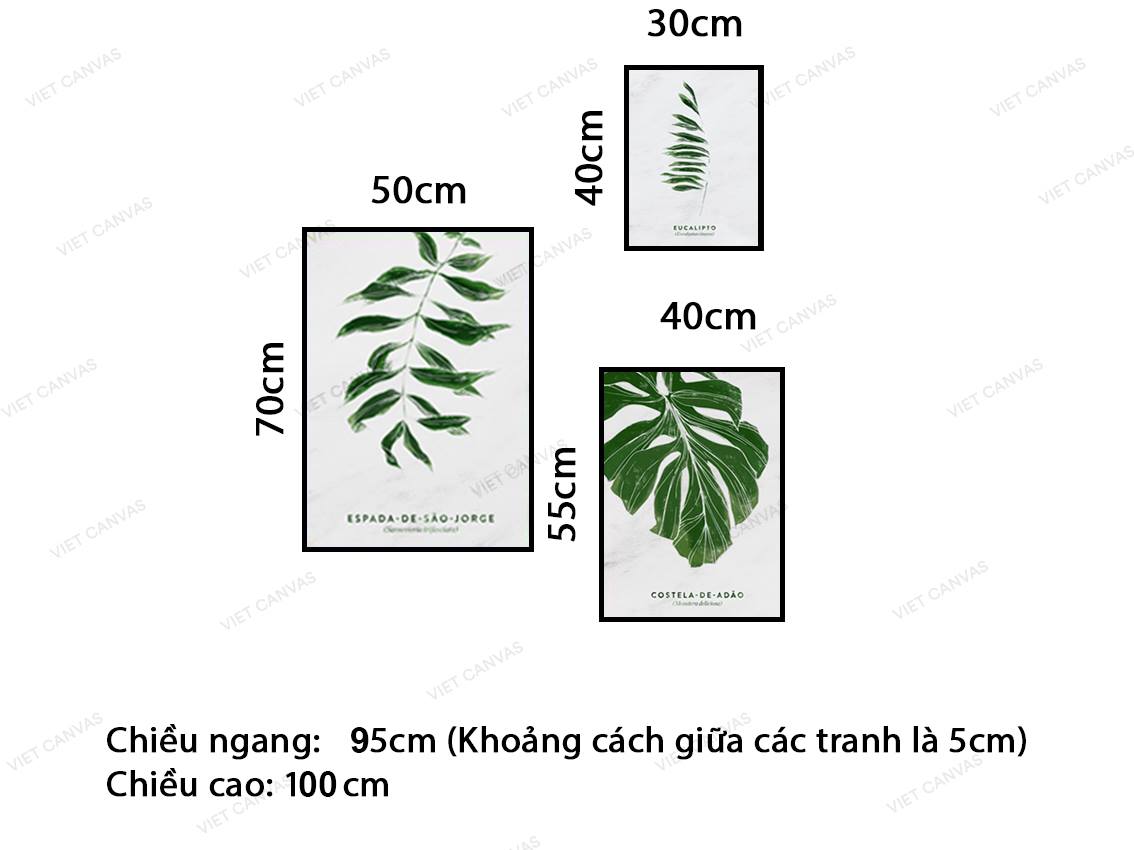 Bộ 3 Tranh Những Chiếc Lá Giản Đơn - VZ066.4