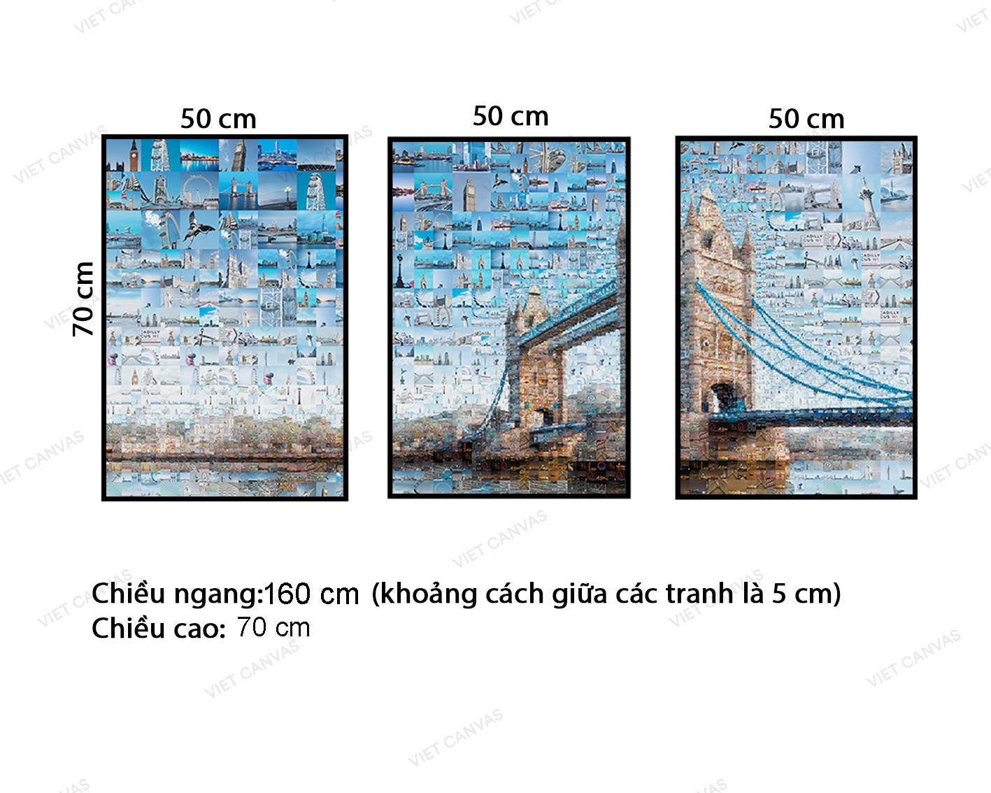 Bộ 3 Tranh Cầu Tháp Luân Đôn - VZ533.1