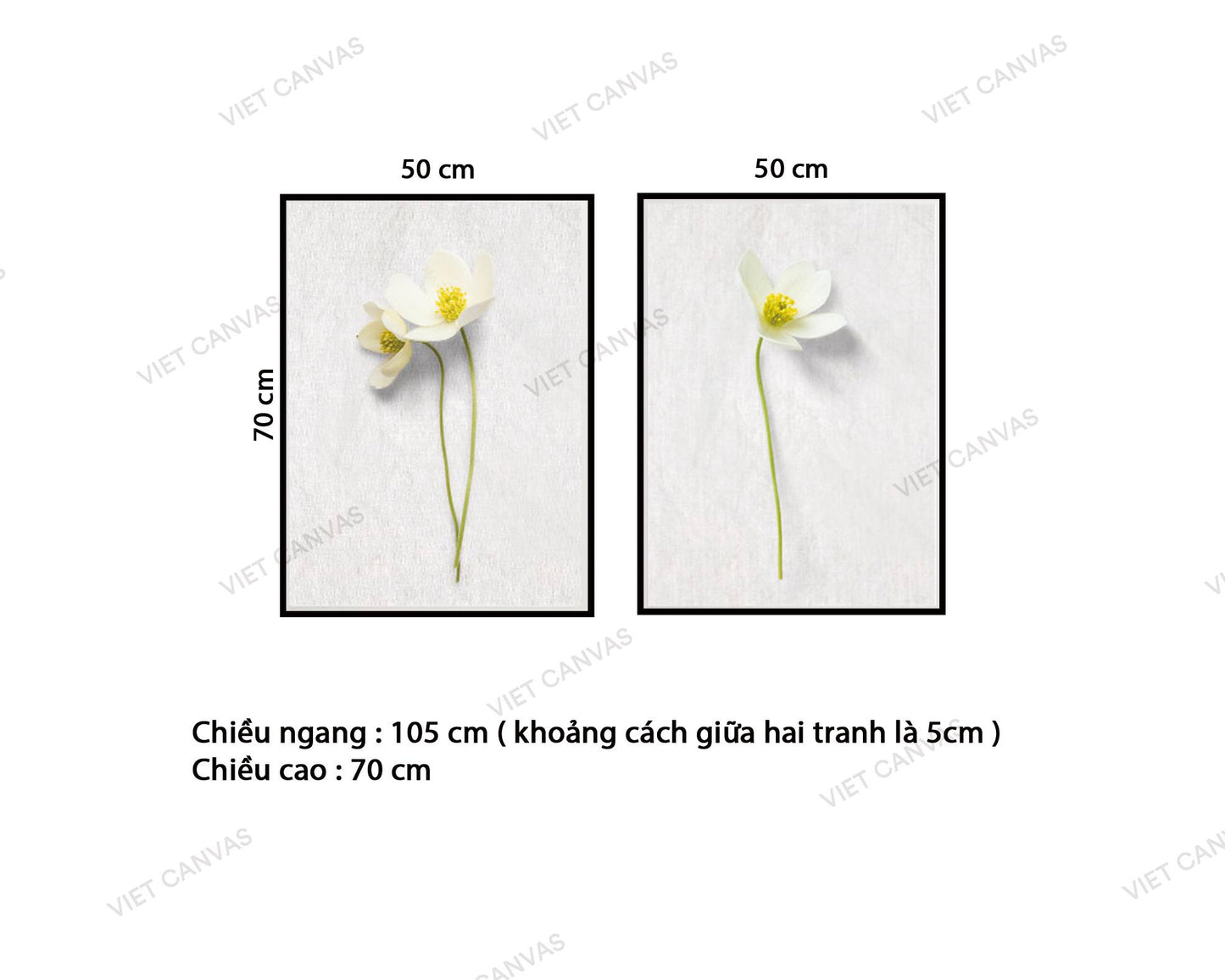 Bộ 2 Tranh Nhành Hoa Đẹp Tinh Khiết - VZ613.4