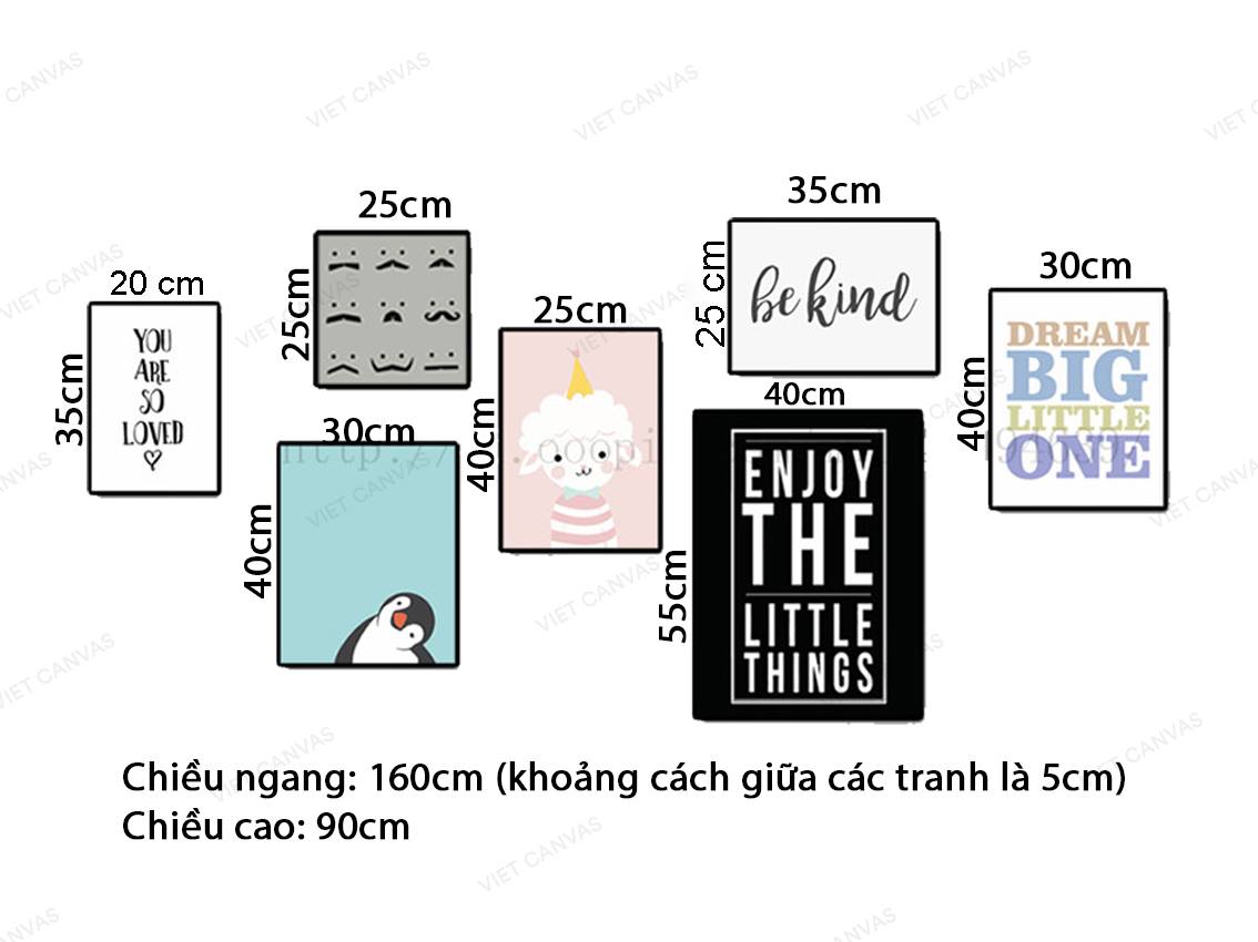 Bộ 7 Tranh Động Vật Và Quotes - VZ129.2