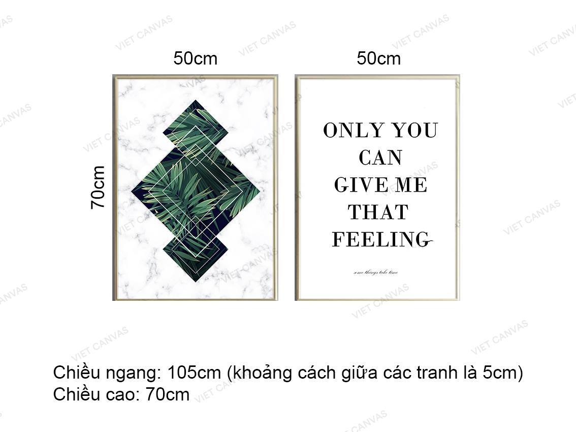 Bộ 2 Tranh Lá Xanh Và Quotes - VZ211.4