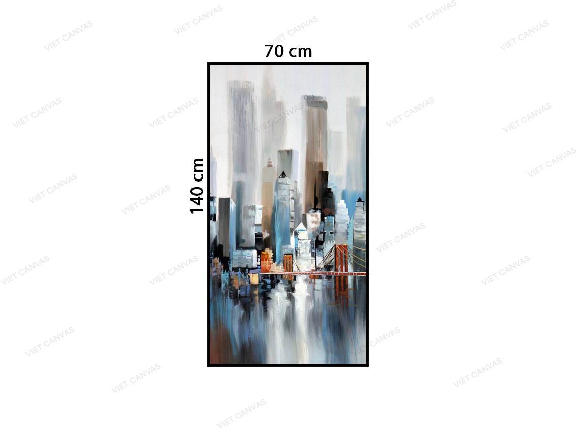 Tranh Trừu Tượng Cầu Và Tòa Nhà - VZ539