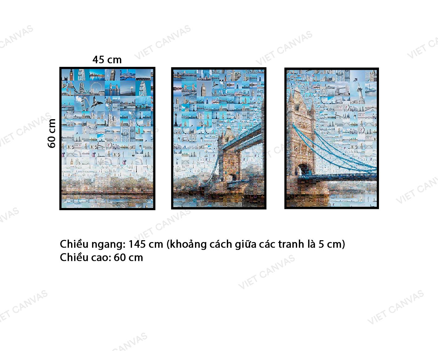 Bộ 3 Tranh Cầu Tháp Luân Đôn - VZ533.1