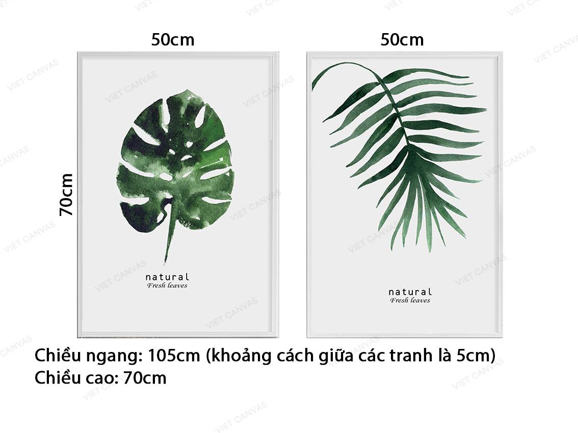Bộ 2 Tranh Cành Lá Đơn Điệu - VZ205.3