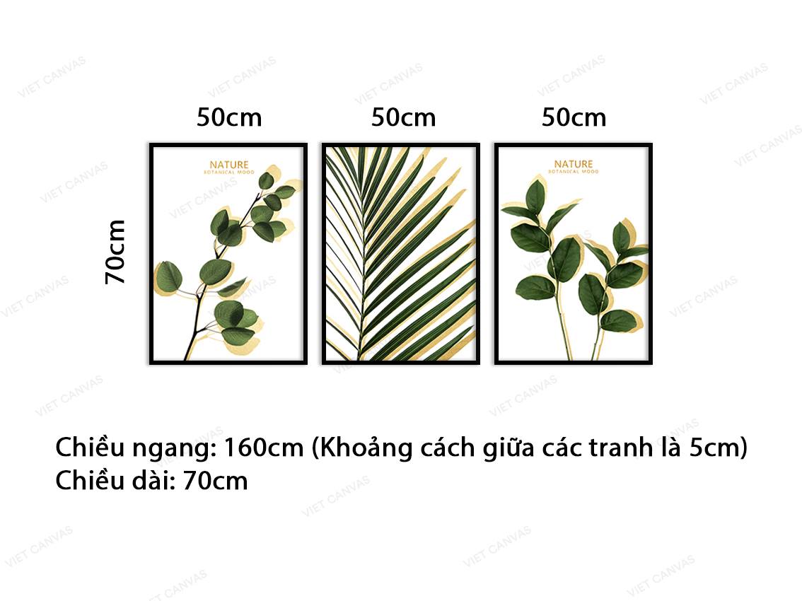 Bộ 3 Tranh Lá Cây Xanh Mát - VZ065.2