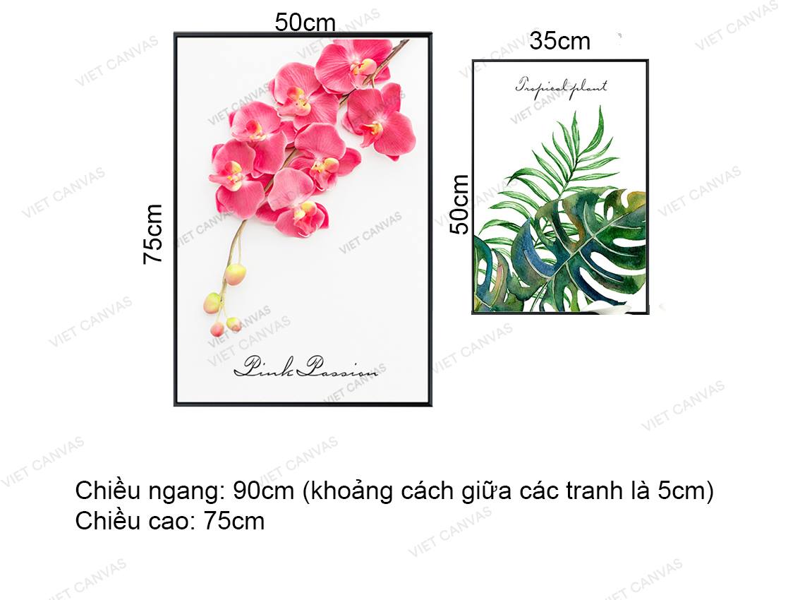 Bộ 2 Tranh Hoa Nở Và Lá Cây - VZ119.4