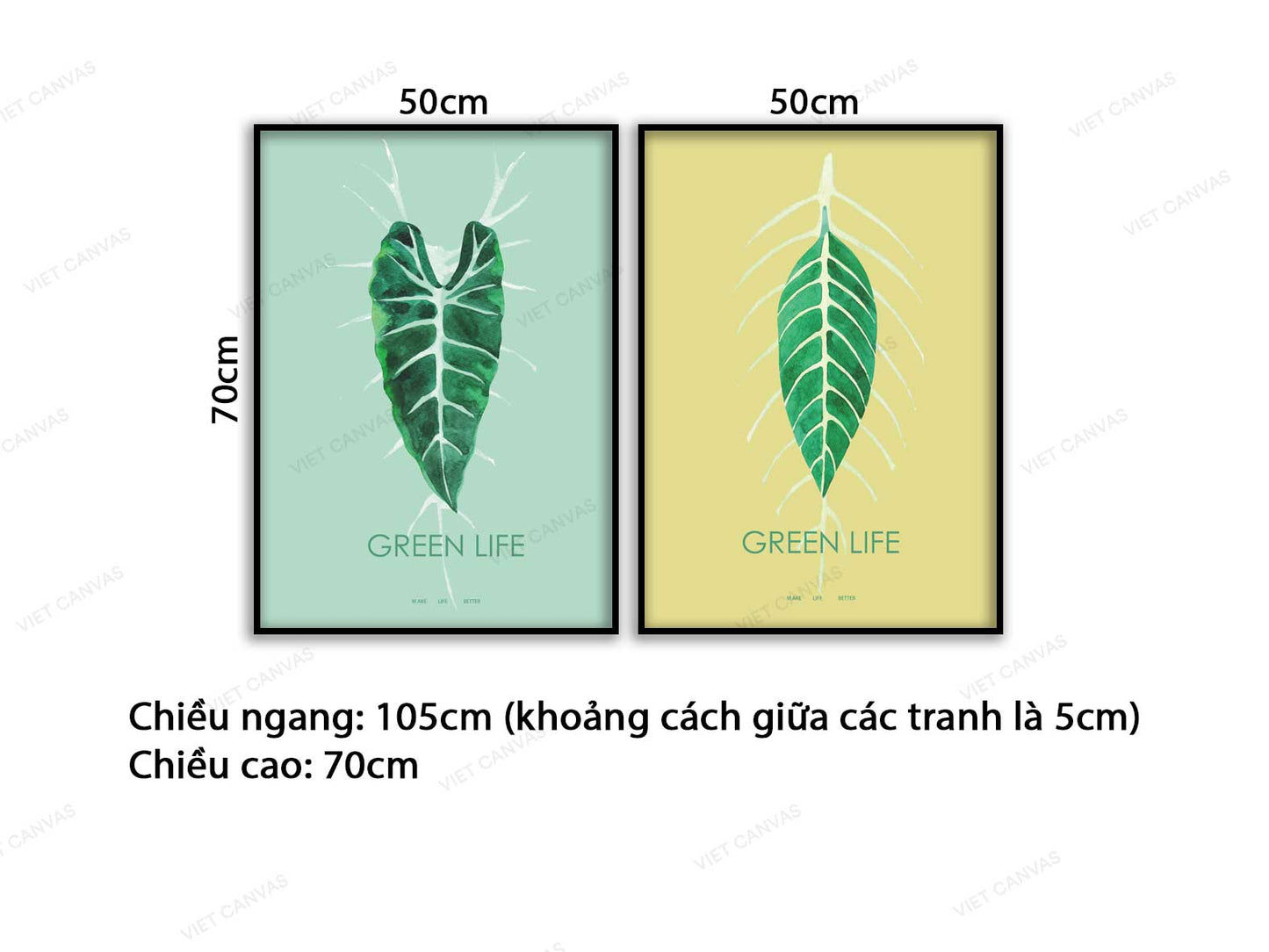 Bộ 2 Tranh Cặp Lá Xanh - VC804