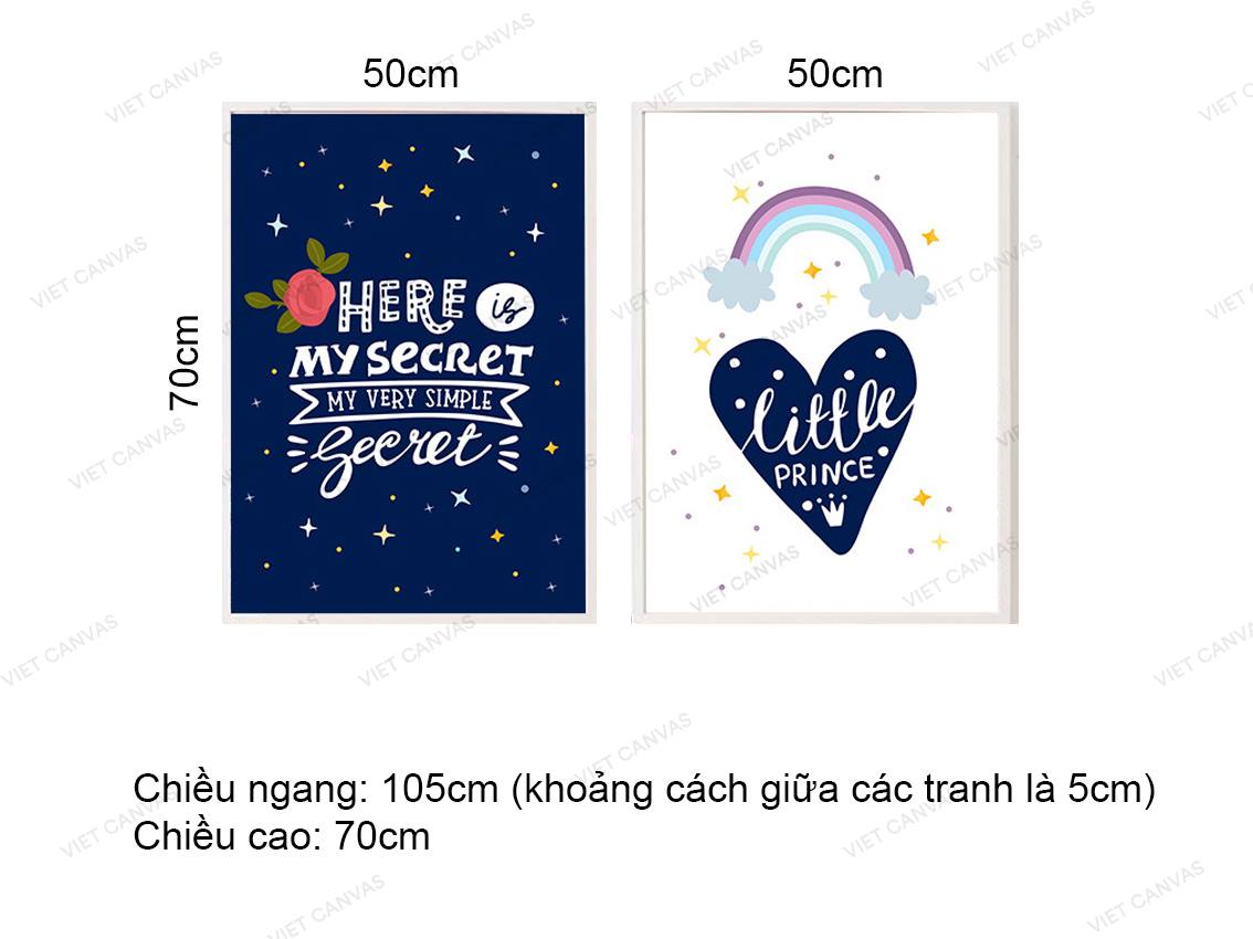 Bộ 2 Tranh Quotes Trắng Xanh - VZ140.2