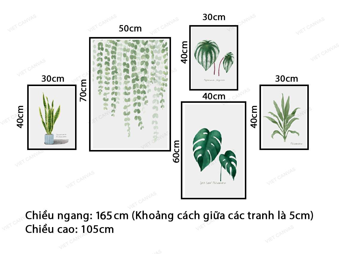 Bộ 5 Tranh Lá Cây - VZ054.1