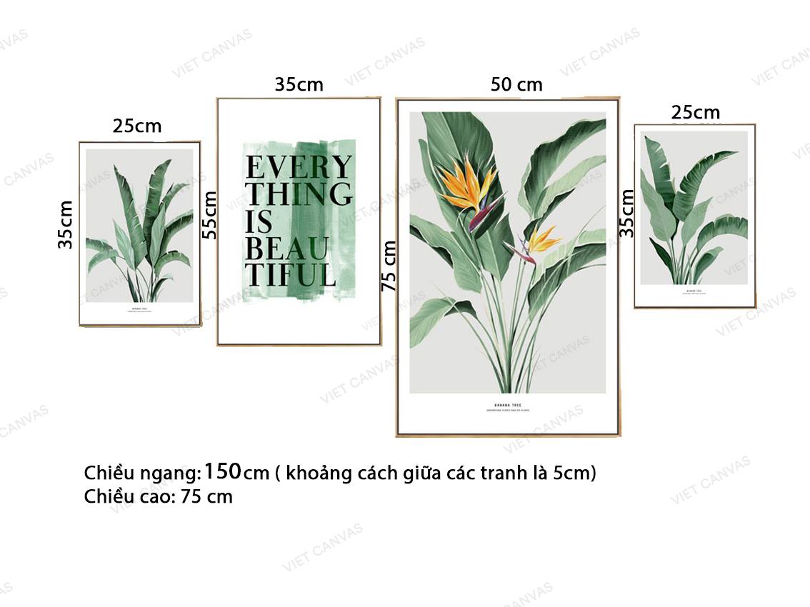 Bộ 4 Tranh Vẻ Đẹp Của Hoa Lá Cây - VZ078.1