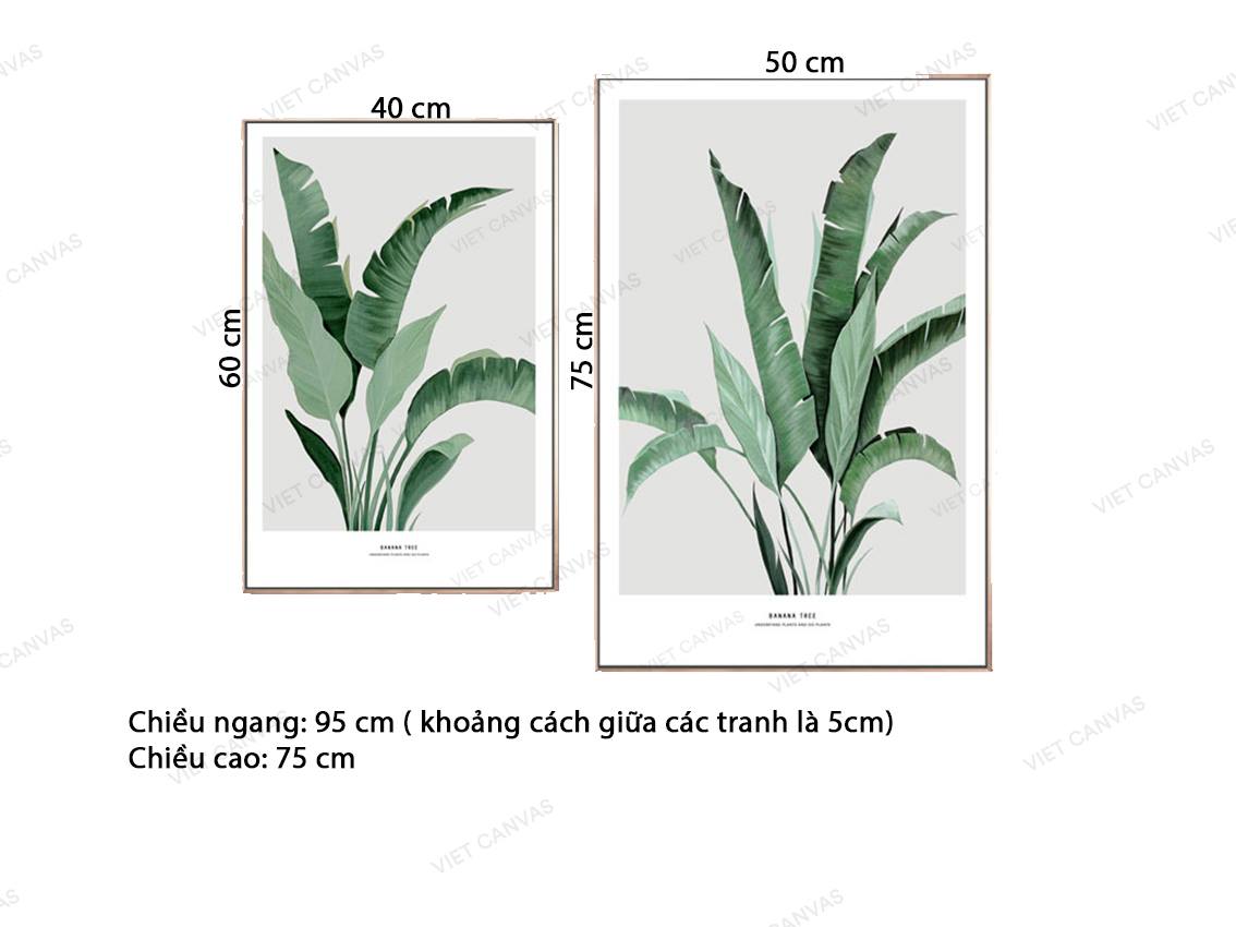 Bộ 2 Tranh Khóm Lá Xanh Mướt - VZ078.2