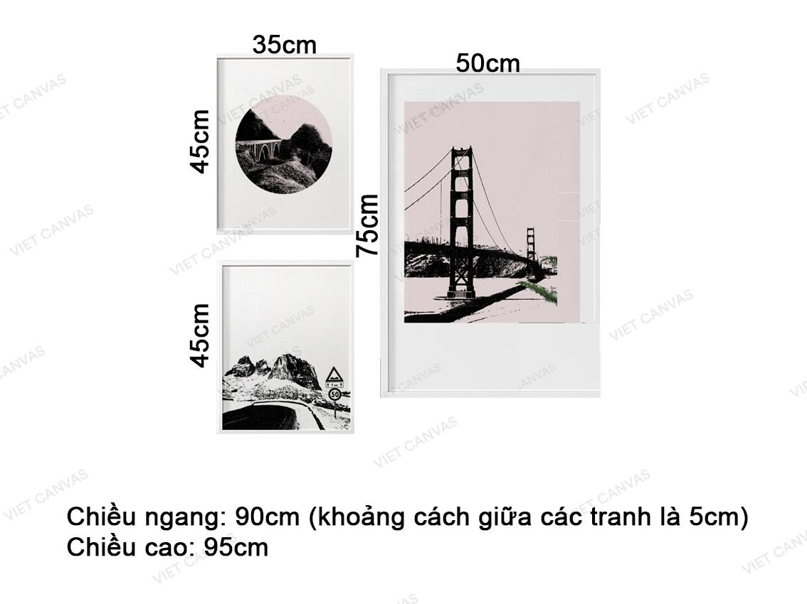 Bộ 3 Tranh Cầu Và Đường - VZ063.1