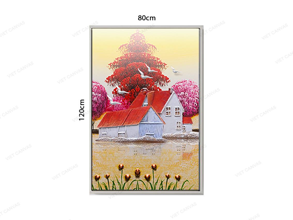 Tranh Ngôi Nhà Nhỏ Ven Dòng Sông - VZ493.2