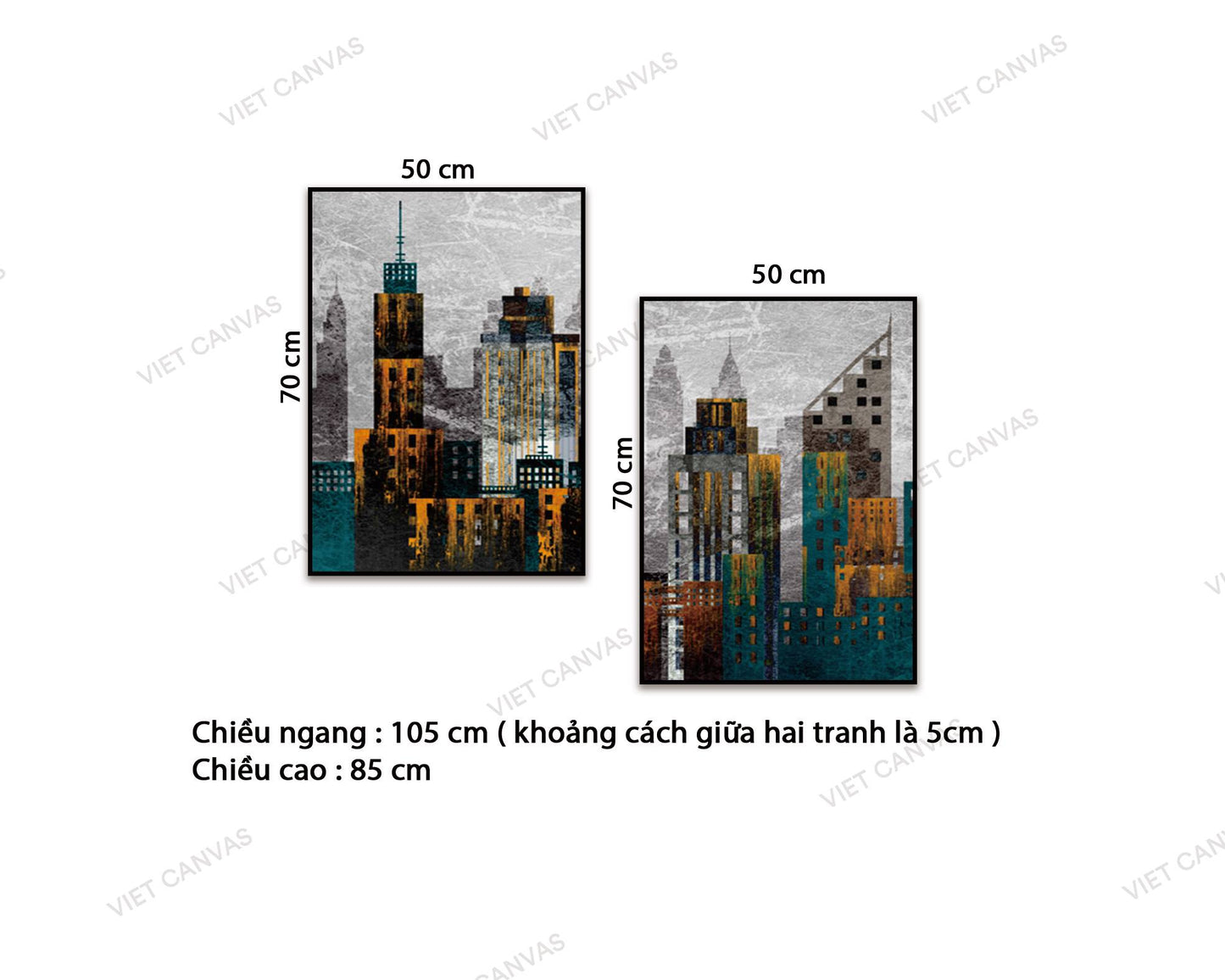Bộ 2 Tranh Tóa Nhà Chọc Trời - VZ522.2