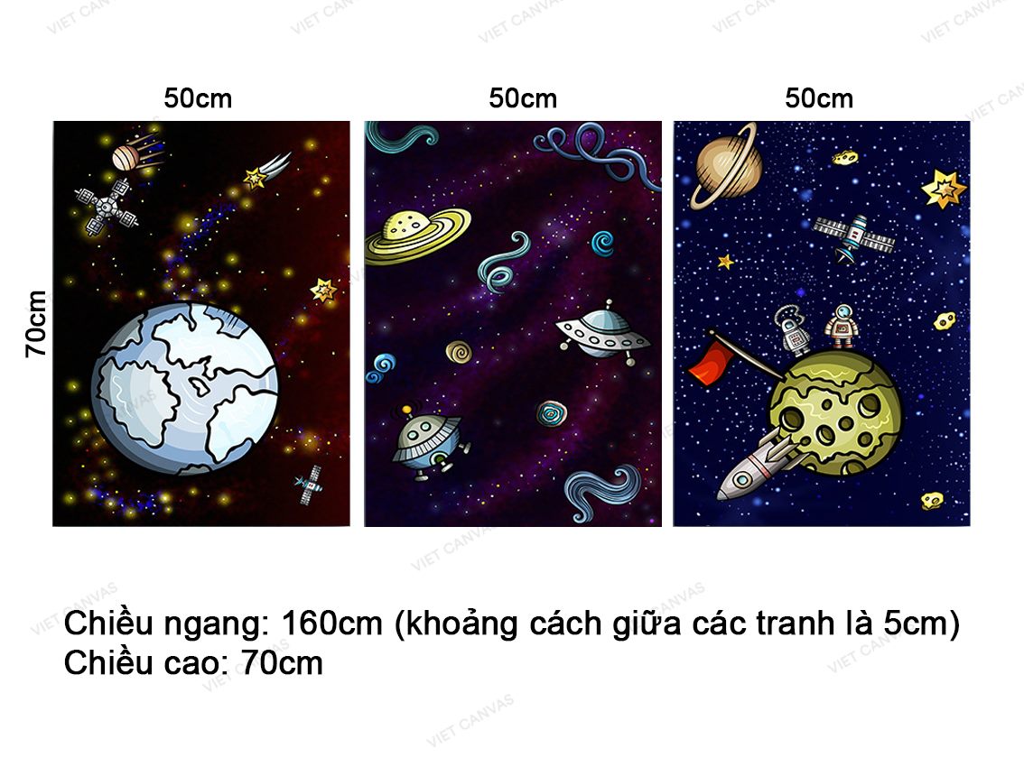 Bộ 3 Tranh Vũ Trụ Huyền Bí - VZ141.1